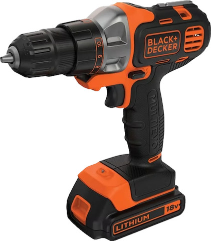 באנדל מקדחה/מברגה MULTIEVO 18V עם ראש מסור אנכי מבית Black+Decker