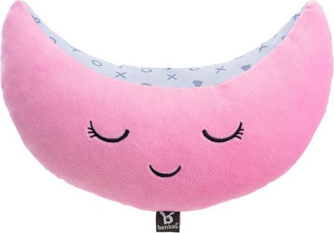 כרית תמיכה בצורת ירח MOONI למניעת שריטות מחגורת הרכב ולתמיכה בראש בזמן שינה - ורוד