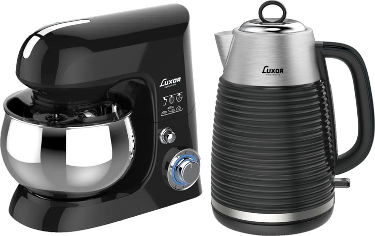 מיקסר קערה מקצועי 1300W + קומקום חשמלי 1.7 ליטר – Luxor