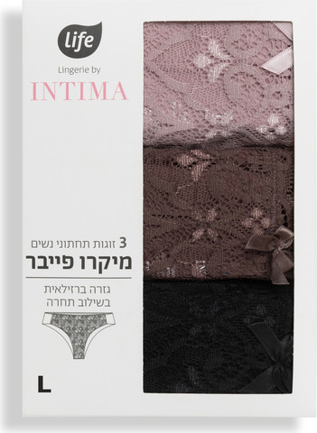 אינטימה תחתונים ברזילאי 3PP מיקרו L צבע חום
