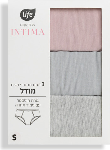 אינטימה תחתוני היפסטר 3PP מודל S צבע אפור