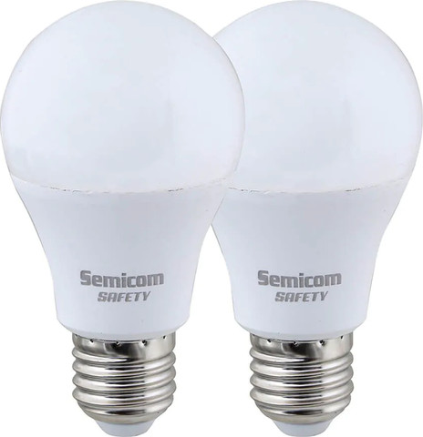 מארז זוג נורות לד GPlus 10W הברגה רגילה E27 דגם SAFETY A60 אור חם 3000K | תפוקה 820 לומן