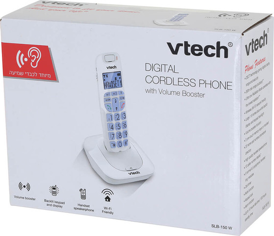 טלפון אלחוטי לכבדי שמיעה Vtech וי טק SLB-150 לבן