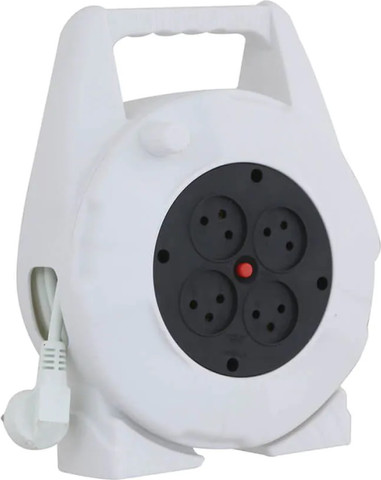 תוף כבל מאריך נגלל 10 מטר 4 שקעים Semicom Switch סמיקום סוויטצ' XS-XP1-2