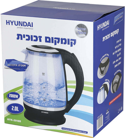 קומקום זכוכית חשמלי 2 ליטר Eco Euro אקו יורו HYK-2018B