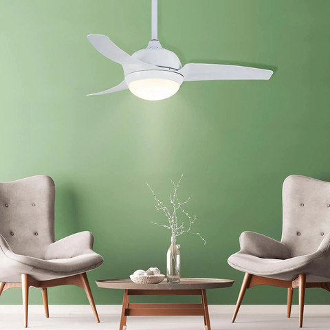 מאוורר תקרה בעל 3 גווני הארה 25W כולל שלט 52" Semicom סמיקום Paris 52 לבן