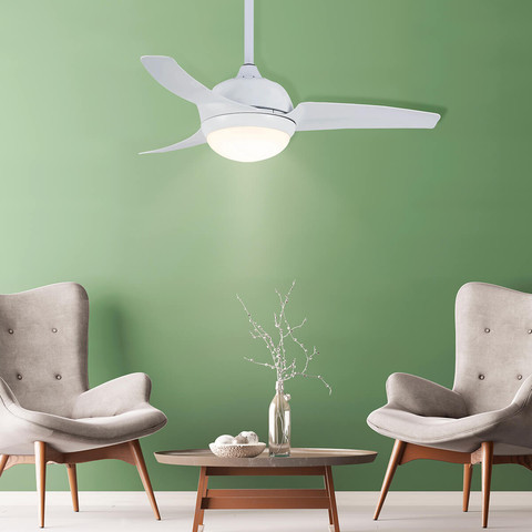 מאוורר תקרה בעל 3 גווני הארה 25W כולל שלט 52" Semicom סמיקום Paris 52 לבן