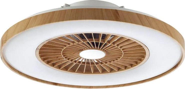 מאוורר תקרה כולל גוף תאורה 40W CCT-גוון מתחלף ושלט רחוק Semicom סמיקום Houston עץ