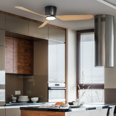 מאוורר תקרה Semicom SM-D3901/BW22CT 48'' 22W סדרה: ULTRA9 בצבע שחור/עץ