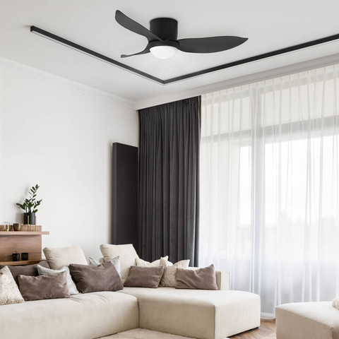 מאוורר תקרה שחור 46" עם שלט דגם FEEL- מחיר התקנה 199 ש"ח
