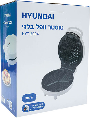 טוסטר וופל בלגי בצורת לב כולל מתג Hyundai יונדאי HYT-2004