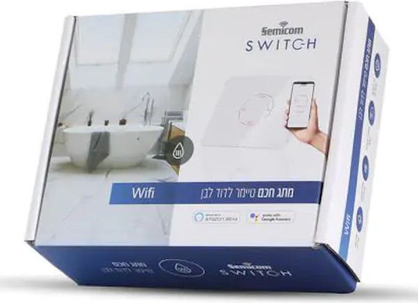 מתג חכם טיימר לדוד Semicom Smart סמיקום סמארט SW-3GEVD/W - לבן