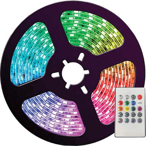פס לד RGB באורך עד 5 מטר עם מדבקה אחורית ושלט