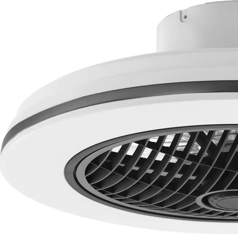 מאוורר תקרה 42" כולל גוף תאורה 30W CCT גוון מתחלף ושלט רחוק Semicom סמיקום Adriano שחור