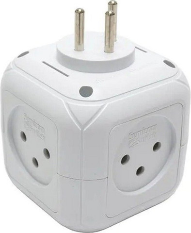 מפצל קובייה 4 שקעים כולל 2 חיבורי Semicom Switch Type-C s סמיקום סוויטצ' SW-CUB4C