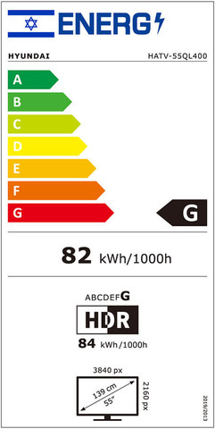 טלוויזיה חכמה 55" Hyundai QLED 4K יונדאי HATV-55QL400