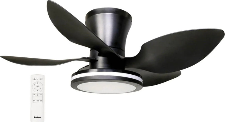 מאוורר תקרה 30" כולל שלט ותאורת Semicom LED סמיקום SM-FL1103B30/30CT