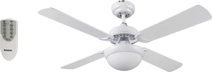 מאוורר תקרה 42" כולל שלט ותאורת Semicom CCT מתחלפת LED סמיקום GENESIS1 - לבן