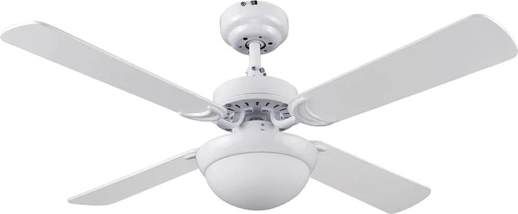 מאוורר תקרה 42" כולל שלט ותאורת Semicom CCT מתחלפת LED סמיקום GENESIS1 - לבן