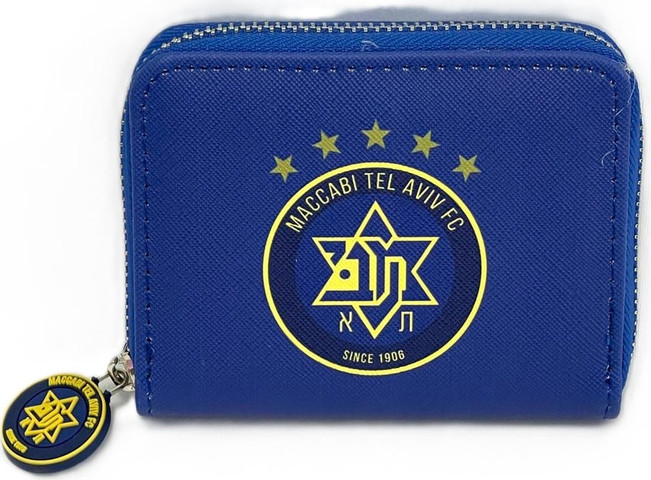 ארנק ילדים מרובע עם רוכסן מכבי תל אביב – כחול
