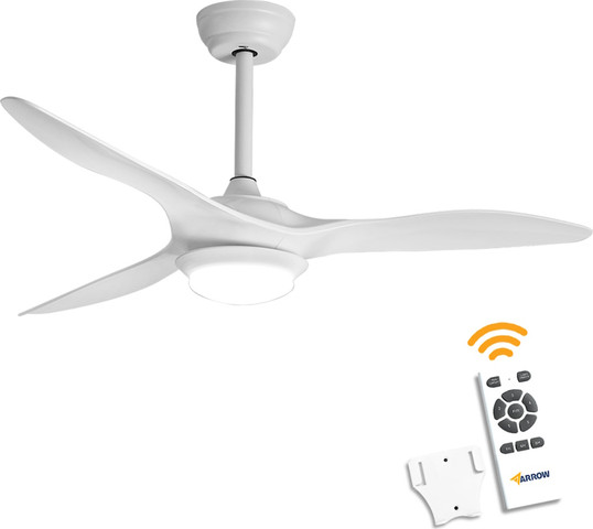 מאוורר תקרה דקורטיבי 52" כולל שלט ותאורת לד Arrow 40W ארו 600302-009 לבן