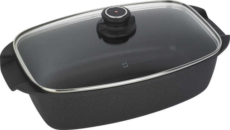 רוסטר 21X33 ס"מ 5 ל' nonstick מחוזק בגבישי יהלומים תוצרת Swiss Diamond
