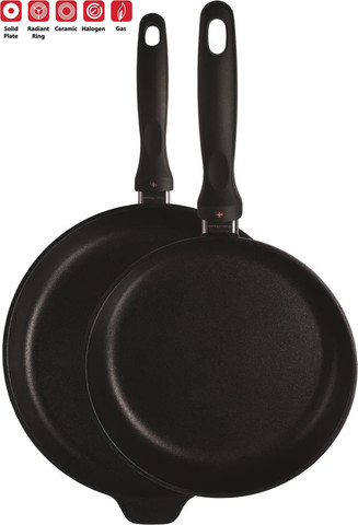 סט מחבתות 24+28 ס"מ אינדוקציה nonstick   מחוזק בגבישי יהלומים תוצרת Swiss Diamond