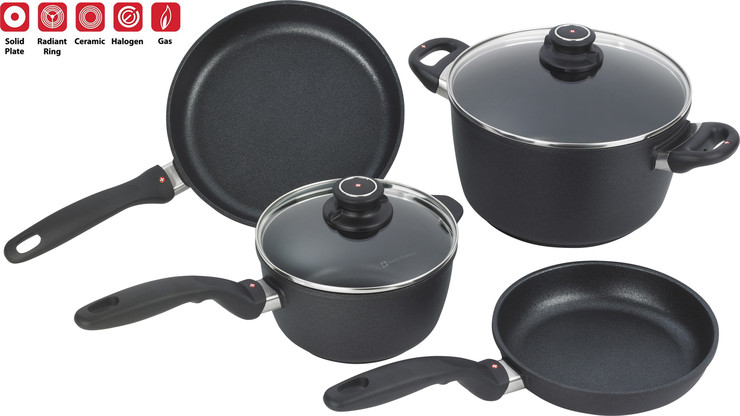 סט סירים 6 חלקים nonstick  מחוזק בגבישי יהלומים תוצרת Swiss Diamond
