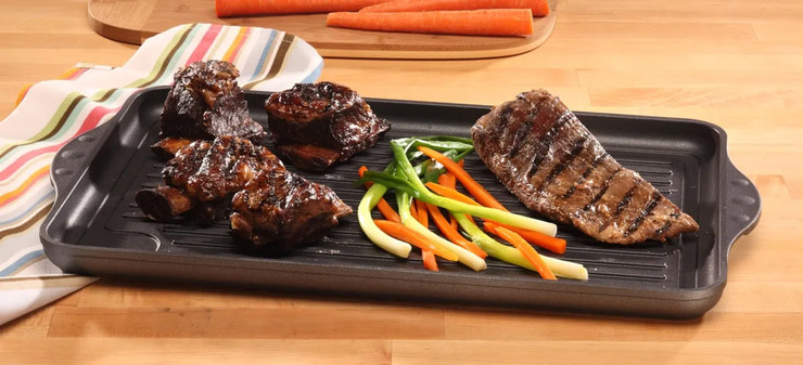 פלנצ'ת פסים 43X28 ס"מ nonstick מחוזק בגבישי יהלומים תוצרת Swiss Diamond