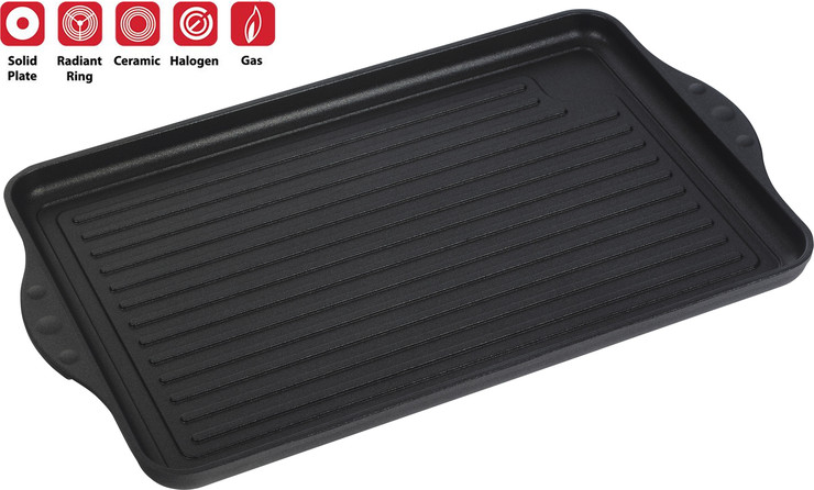 פלנצ'ת פסים 43X28 ס"מ nonstick מחוזק בגבישי יהלומים תוצרת Swiss Diamond