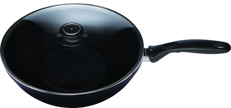 ווק 28 ס"מ 3.7 ל' אינדוקציה nonstick  מחוזק בגבישי יהלומים תוצרת Swiss Diamond