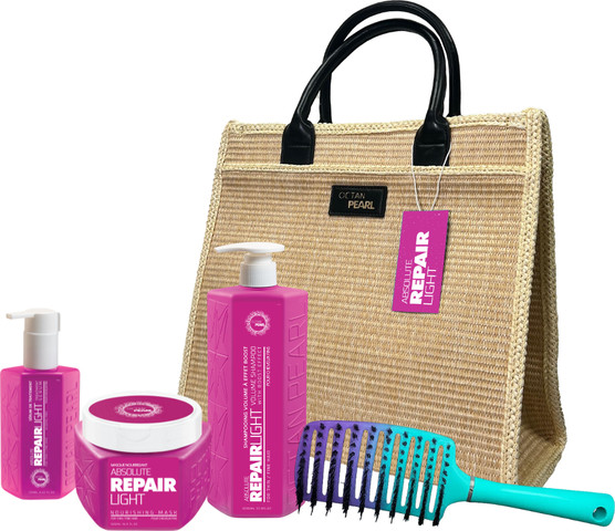 ערכת אבסולוט ריפייר לייט שמפו, מסכה, סרום ומברשת