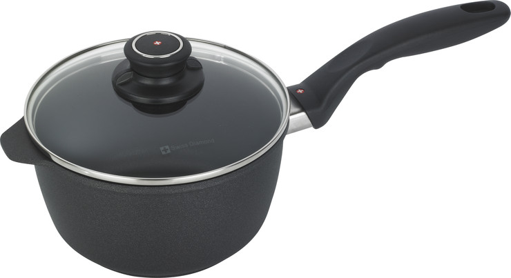 קלחת 18 ס"מ 2 ל' אינדוקציה nonstick  מחוזק בגבישי יהלומים תוצרת Swiss Diamond
