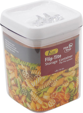 מיכל אחסון Flip -Tite מרובע שקוף