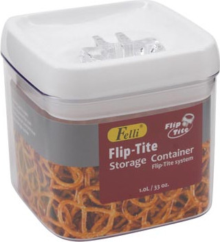 מיכל אחסון Flip -Tite מרובע שקוף