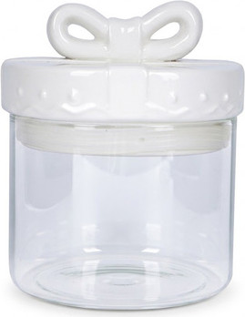 צנצנת זכוכית מהודרת | 1 ליטר | Ribbon Glass jAR