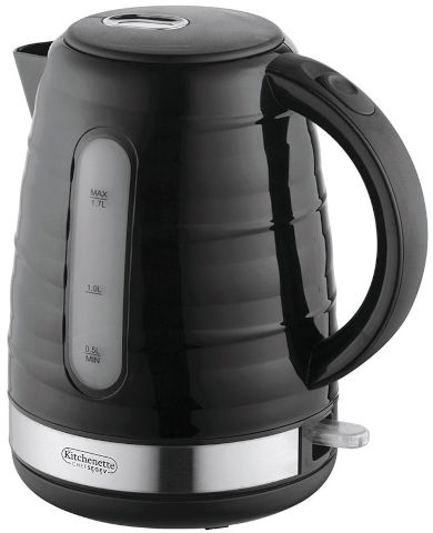 קומקום חשמלי שחור פס נירוסטה 2000W מבית La Kitchenette
