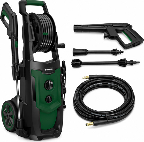 מכונת שטיפה בלחץ SUZUKI Professional 2100W – עוצמה מקצועית לניקוי מושלם