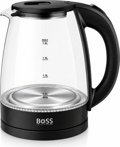 קומקום זכוכית BOSS 1.8 ליטר – עיצוב יוקרתי וטכנולוגיה מתקדמת