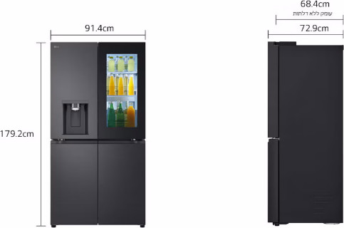 מקרר 4 דלתות מבית LG אל ג'י דגם GR-730BINS