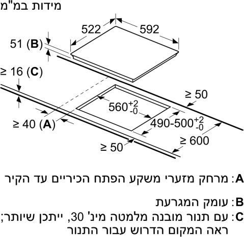 כיריים אינדוקציה 60 ס''מ חד פאזיות מבית BOSCH בוש דגם PUE611BB5Y