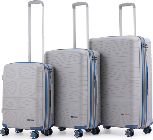 Swiss Voyager Texas סט מזוודות קשיחות בלתי שבירות 3 יח' 28/24/20   צבע כסף