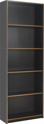 Navas -KTP-350-AX-1-שחור-חום - ספרייה 5 מדפים