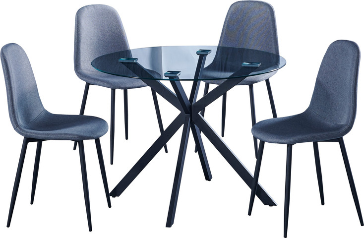 Odin Set - פינת אוכל שולחן זכוכית עם 4 כיסאות