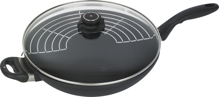 ווק 32 ס"מ 5 ל' אינדוקציה nonstick מחוזק בגבישי יהלומים תוצרת Swiss Diamond