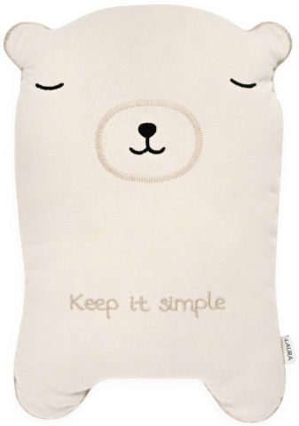 כרית נוי מבד 100% כותנה ג'רסי מסדרת KEEP IT SIMPLE - דובי אבן