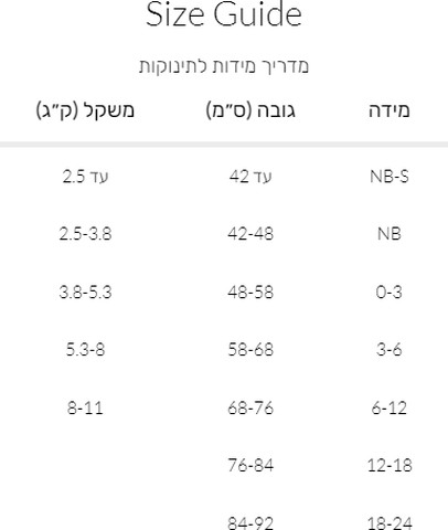 Happy Days חליפת גן פוטר עם גומי בתחתית במידה 6-9 חודשים - ניוד