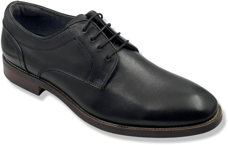 נעלי עור אלגנטיות לגבר Hush Puppies בצבע שחור סוליה חום כהה