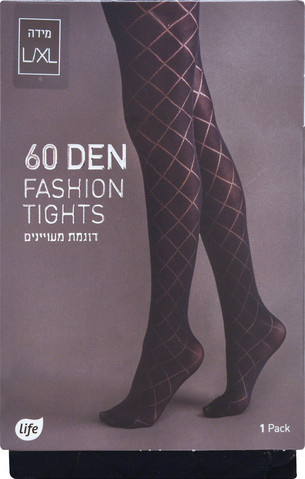 גרביון מעויינים 60ד. שחור L/XL