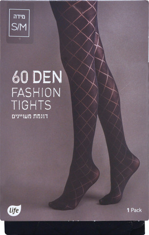 גרביון מעויינים 60ד. שחור S/M